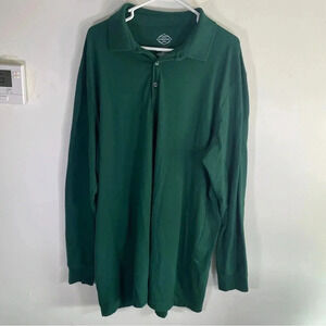 St John’s Bay Green Long Sleeve Polo Shirt Size 2XLT